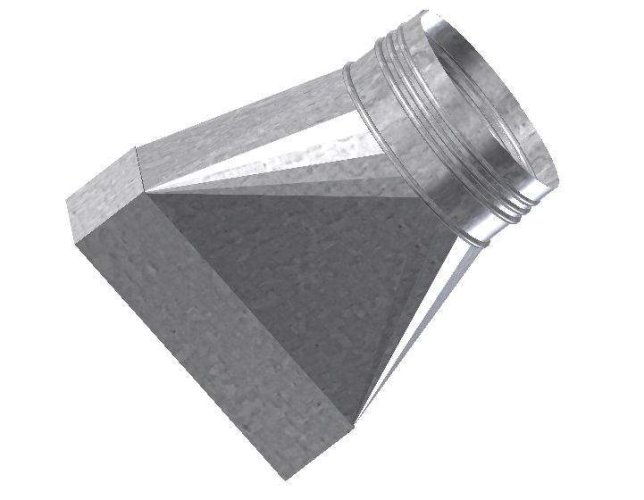 Přechod na kruh symetrický 50x200 mm , L= 125 mm