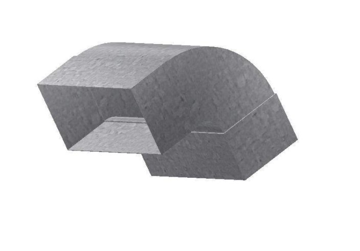 Oblouk 90° 55x220 mm, vertikální dlouhý